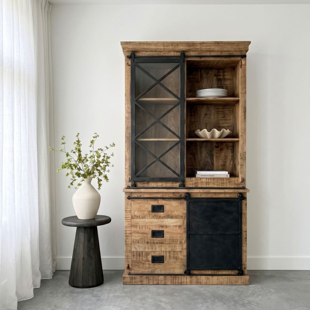 Buffetkast Lotte gemaakt van mangohout 120CM en perfect voor ieder industrieel interieur.