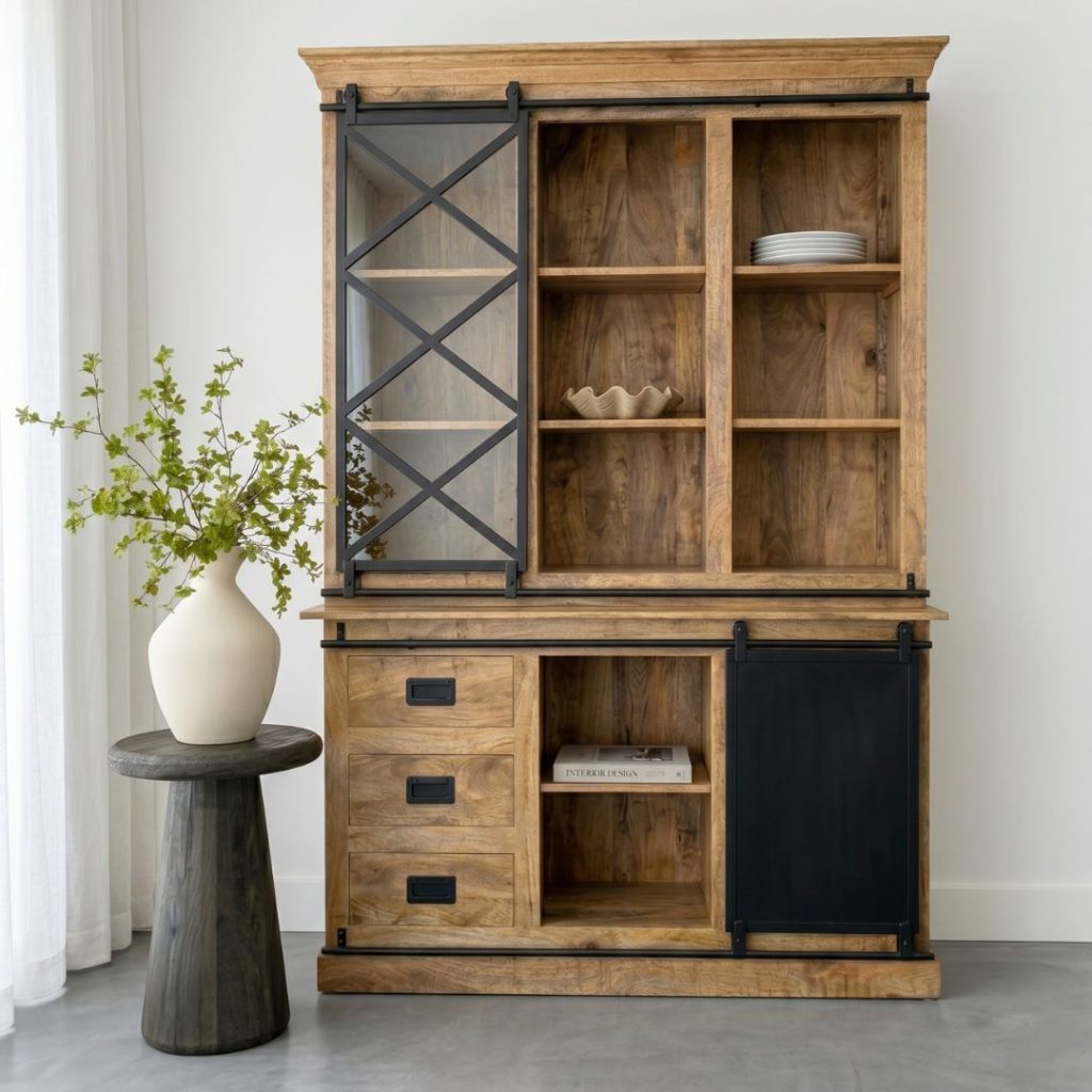 Buffetkast Lotte gemaakt van mangohout 160CM en perfect voor ieder industrieel interieur.