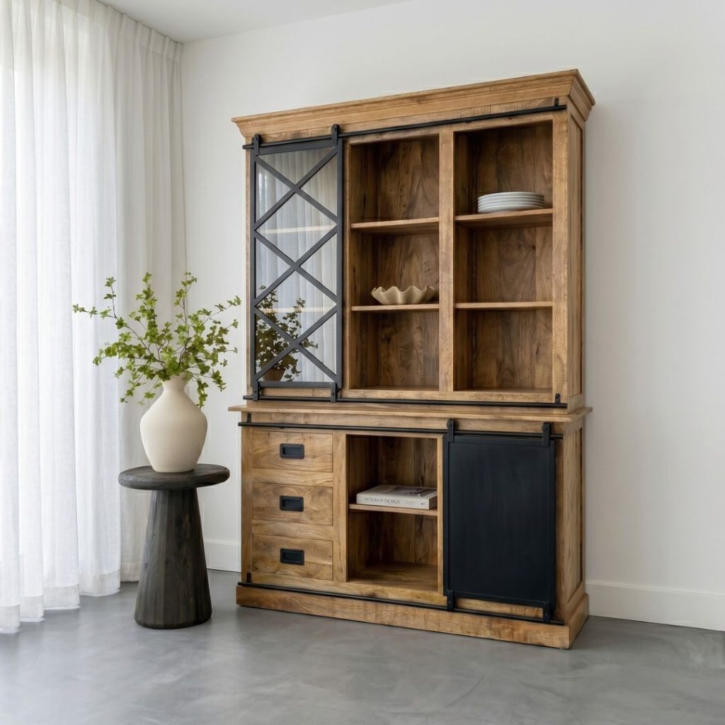 Buffetkast Lotte gemaakt van mangohout en perfect voor ieder industrieel interieur.