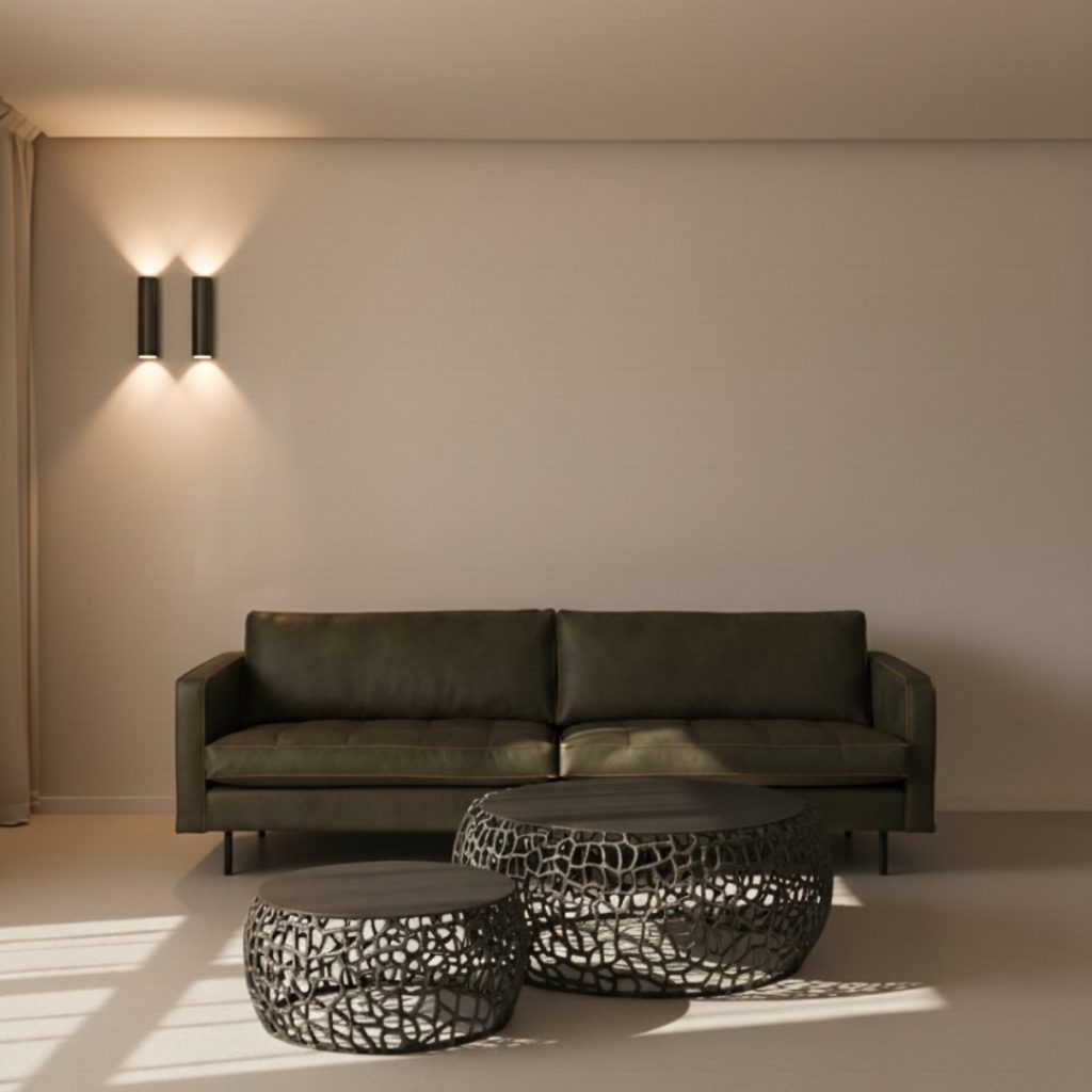 Stoere salontafelset Daley gemaakt van metaal is een echte eye-catcher voor elk industrieel interieur.