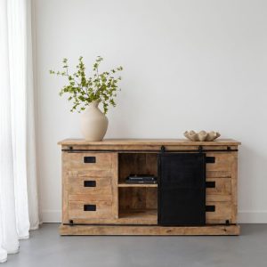 Industrieel dressoir Lotte 160cm van HUUS en gemaakt van mangohout