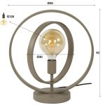 witte achtergrond met zichtbaar ringvormig ontwerp en weergegeven afmetingen van de lamp.