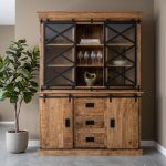 Populaire buffetkast Dominique van HUUS gemaakt van mangohout en perfect voor ieder industrieel interieur.