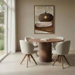 Ronde eettafel Oliva van LABEL51 met cilindervormige poot