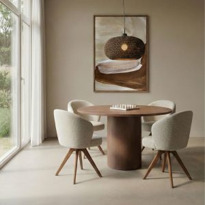 Ronde eettafel Oliva van LABEL51 met cilindervormige poot