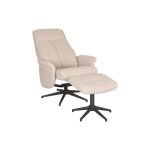 lichtstand fauteuil Sam met hocker beige boucle LABEL51