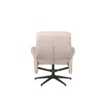 Achter aanzicht fauteuil Sam met hocker beige boucle LABEL51