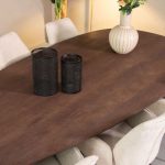 Detail tafelblad eettafel WOW van LABEL51 sandblasted structuur