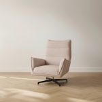 Draaifauteuil Rodia in een naturel bouclé stof is de eye-catcher voor ieder modern interieur.