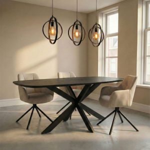 Eettafel Madrid Curved Zwart van HUUS