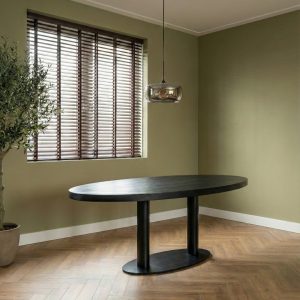 Eettafel Sevilla ovaal zwart van HUUS