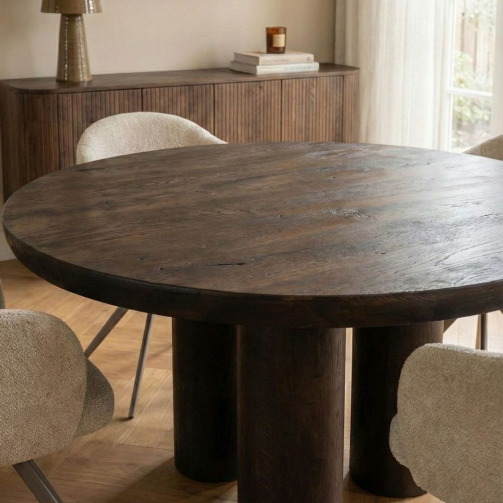 Ronde eettafel Olly van LABEL51 met uniek onderstel