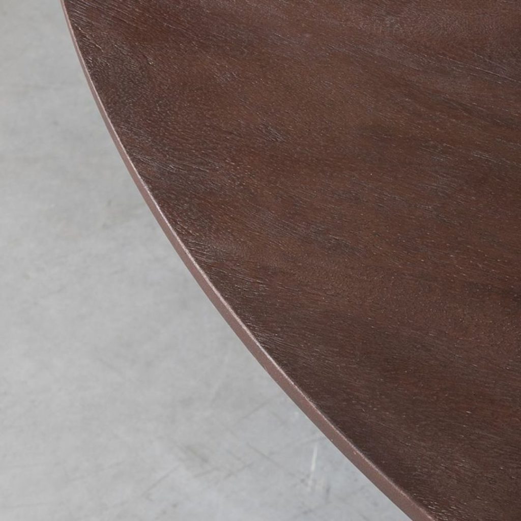 Detail tafelblad eettafel Olly sandblasted mangohout