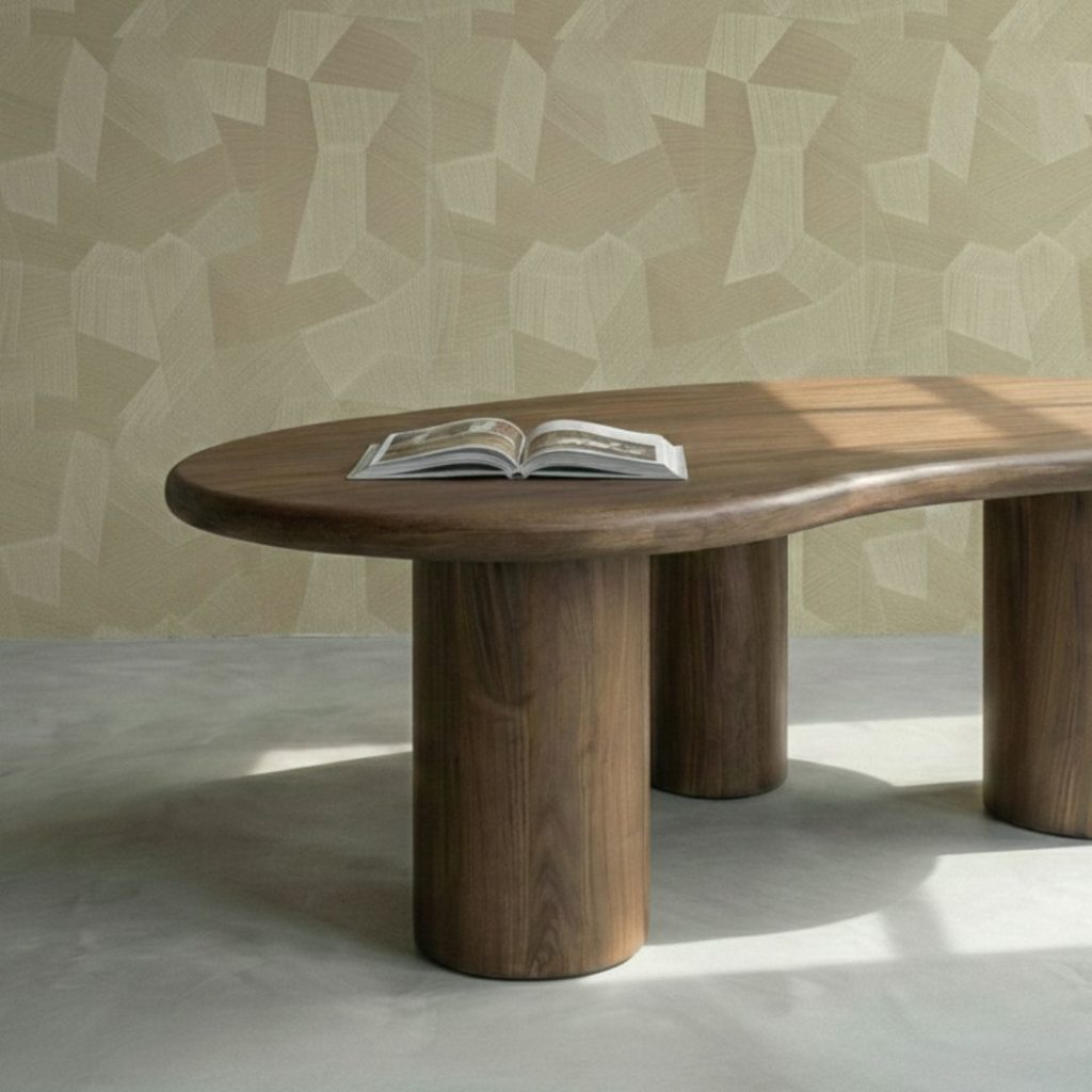 Organisch gevormde eettafel Scarlett uit de HUUS premium collectie.