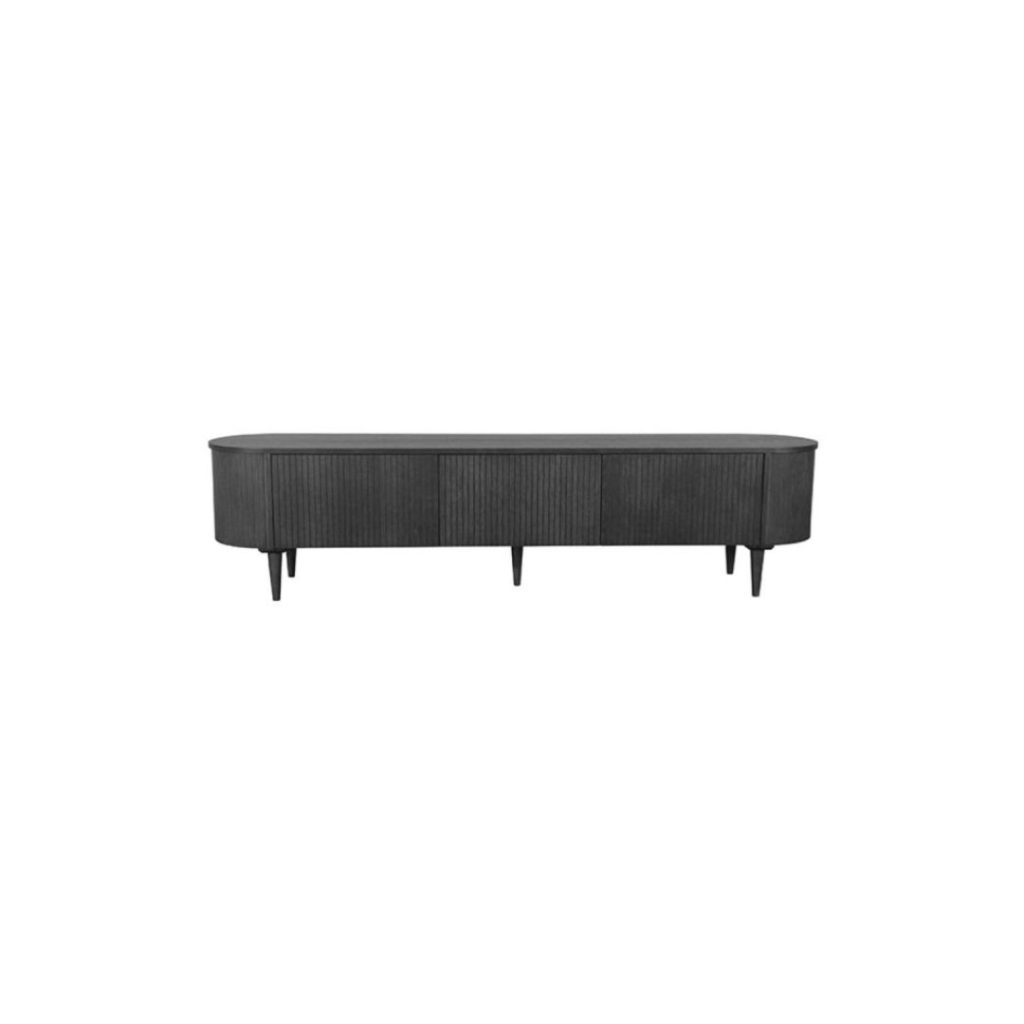 TV-meubel Oliva van LABEL51 in zwart eiken uitvoering 220cm.