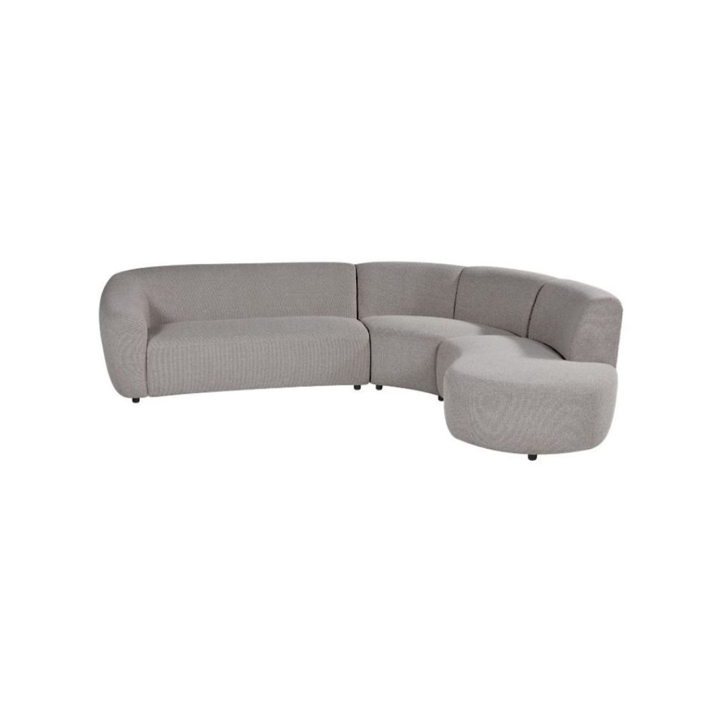 Hoekbank Florence van LABEL51 in mushroom Royal bouclé met rechteropstelling