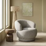 Draaifauteuil Alvito van LABEL51 in een rustig japandi interieur