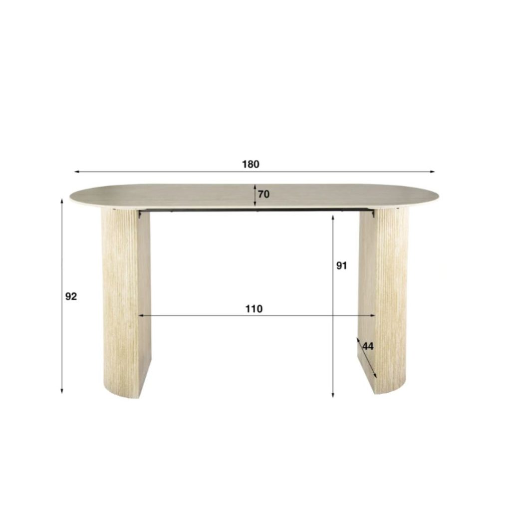 Afmeting van barttafel liva uit de HUUS Premium Collectie