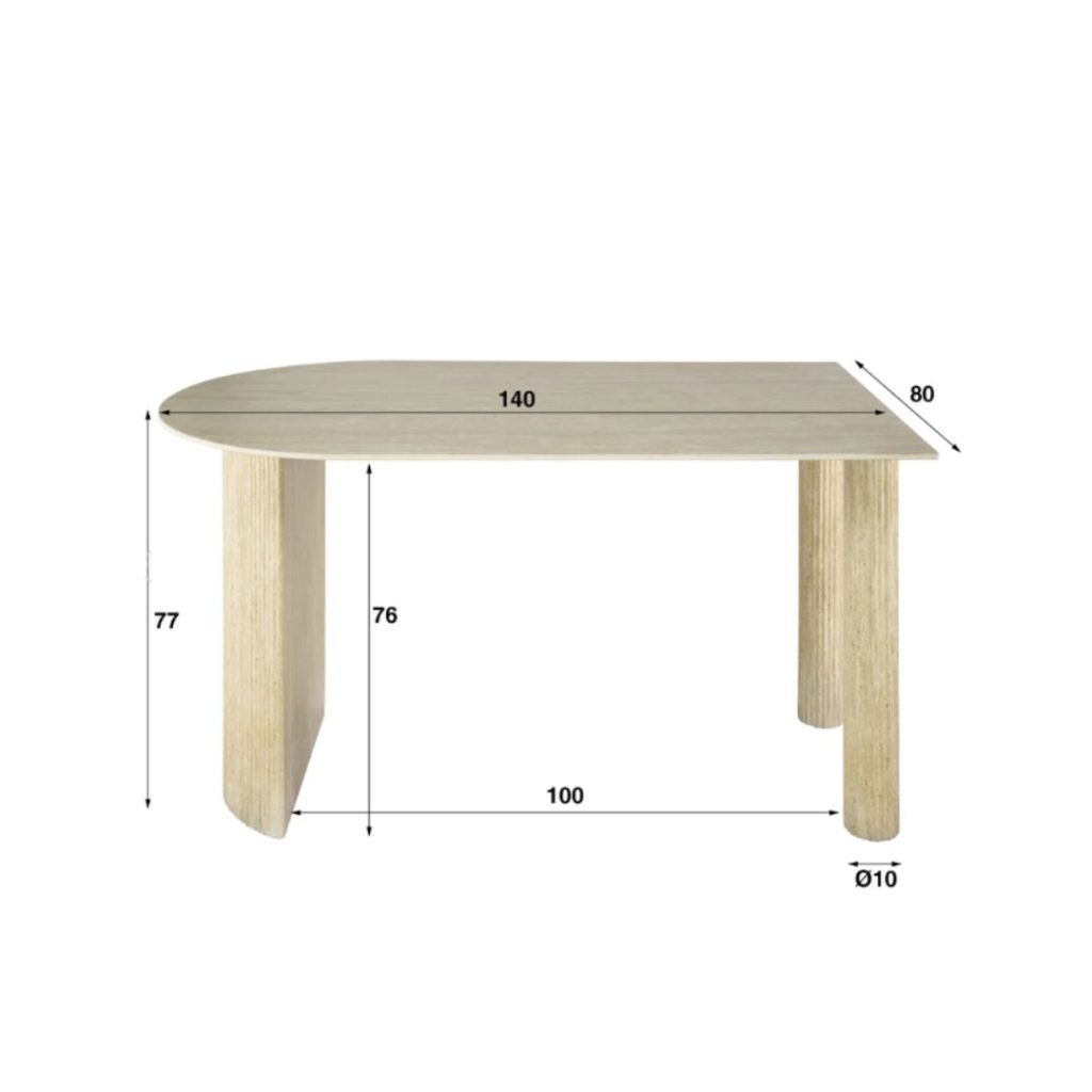Afmeting van eettafel liva 2 uit de HUUS Premium Collectie