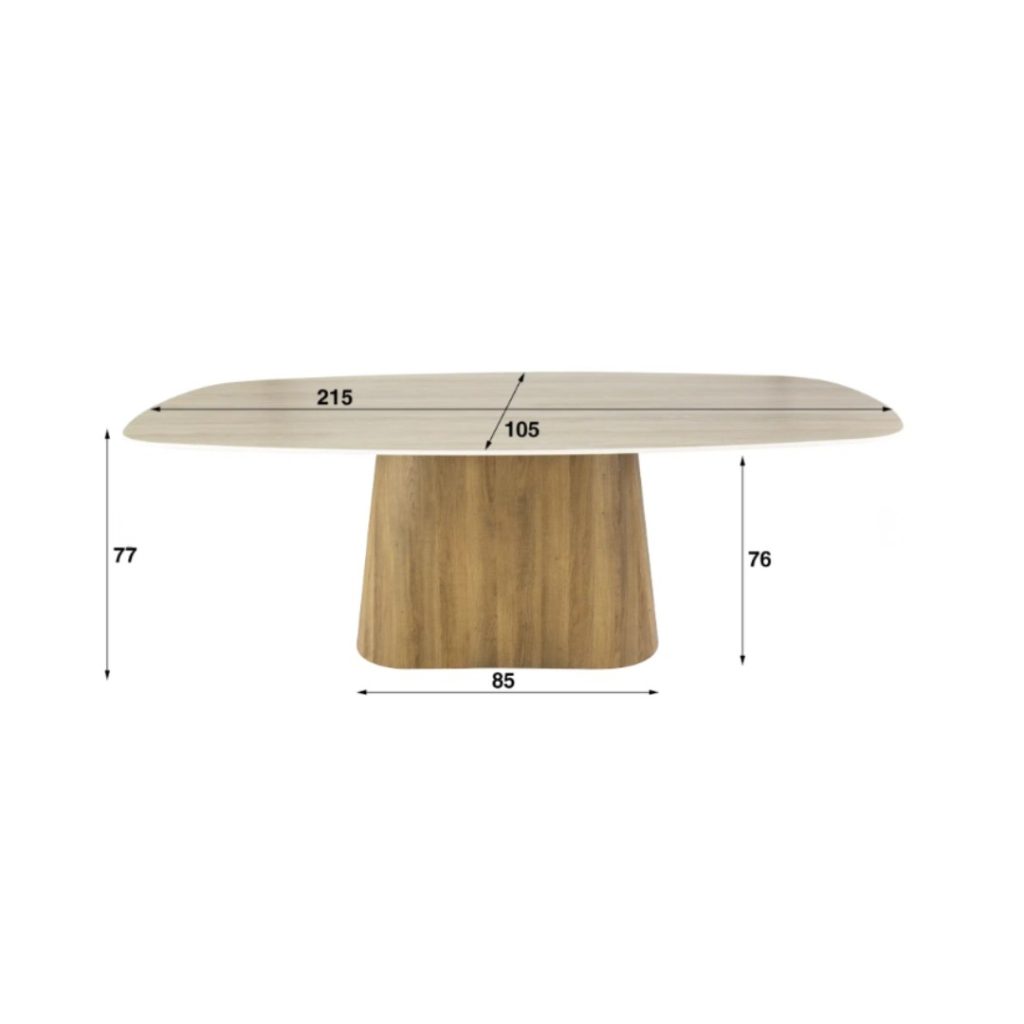Afmeting van eettafel Silvy uit de HUUS Premium Collectie