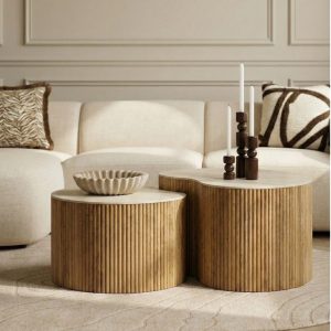 Salontafelset travertin Mara 2 HUUS Premium Collectie