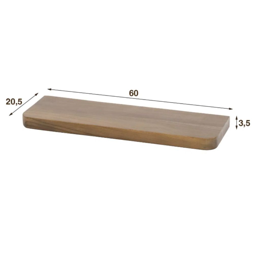 Afmeting foto wandplank 60cm. Witte achtergrond.