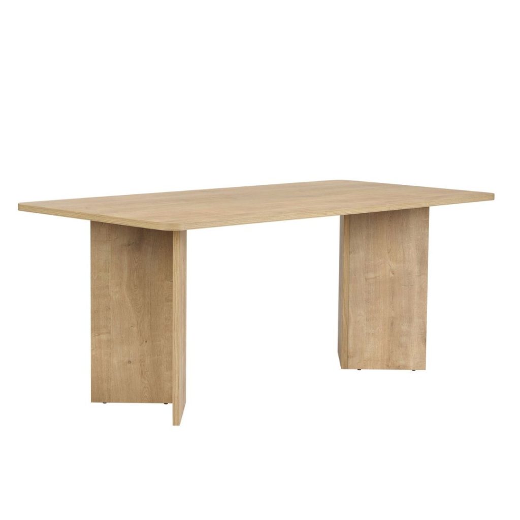 Eettafel keiko in de kleur oak op een witte achtergrond