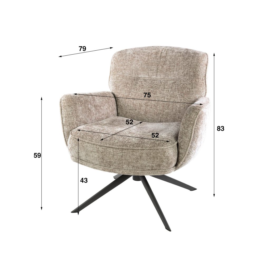 HUUS fauteuil tommy afmetingen foto