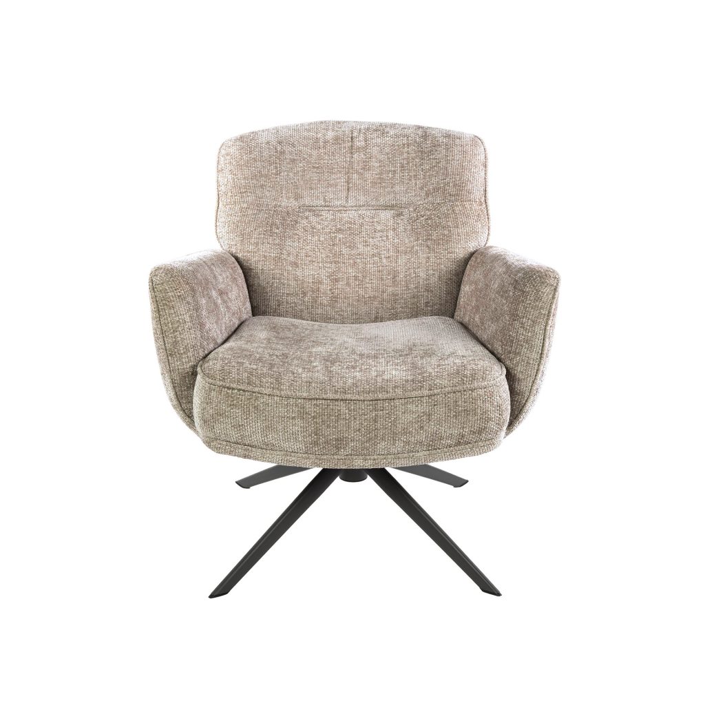 voorzijde fauteuil tommy in zand kleur op witte achtergrond
