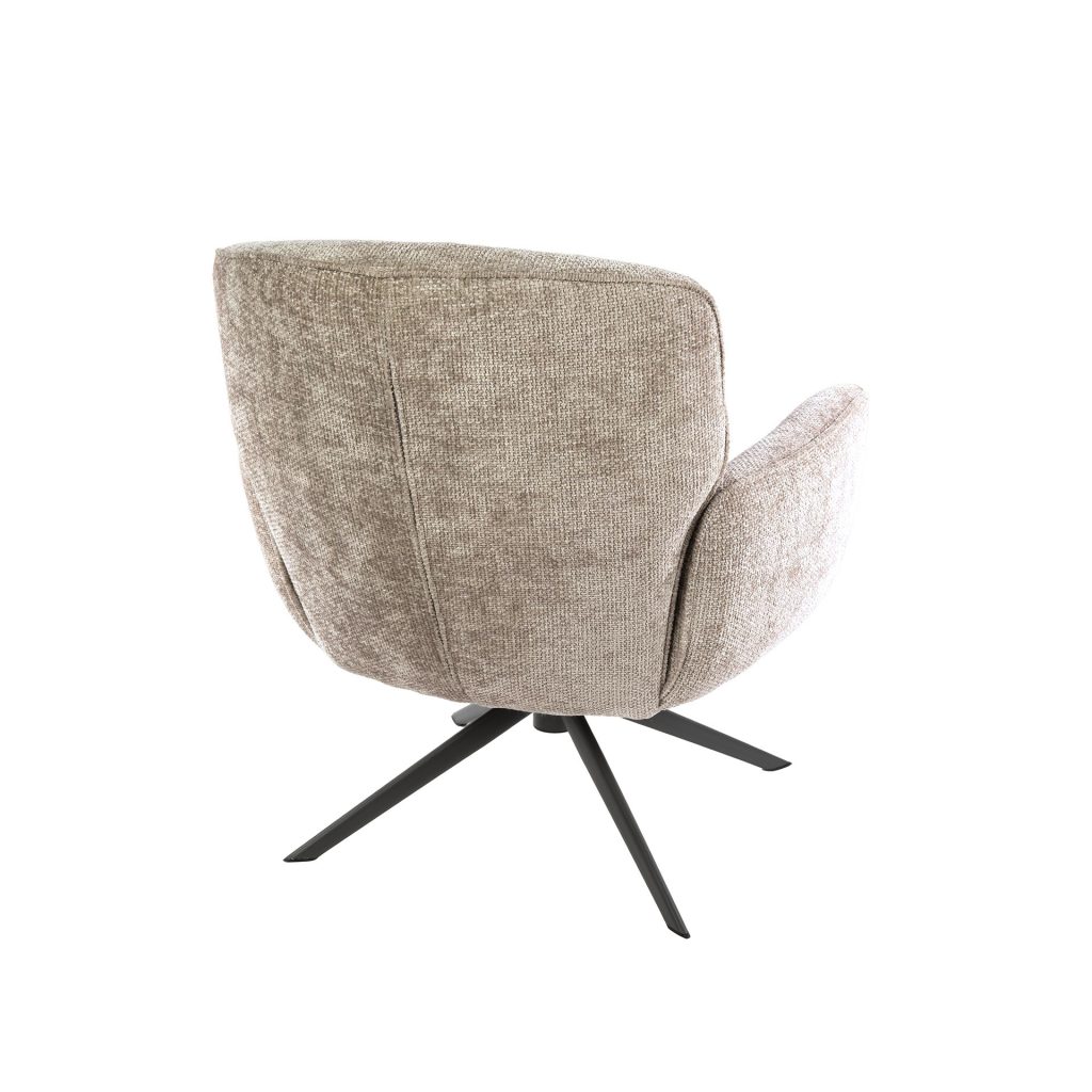 zij achteraanzicht van fauteuil tommy in de kleur zand