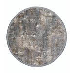 HUUS vloerkleed grijs en beige 100cm op witte achtergrond