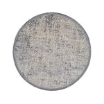 vloerkleed beige grijs tinten en franje detail op witte achtergond 100cm