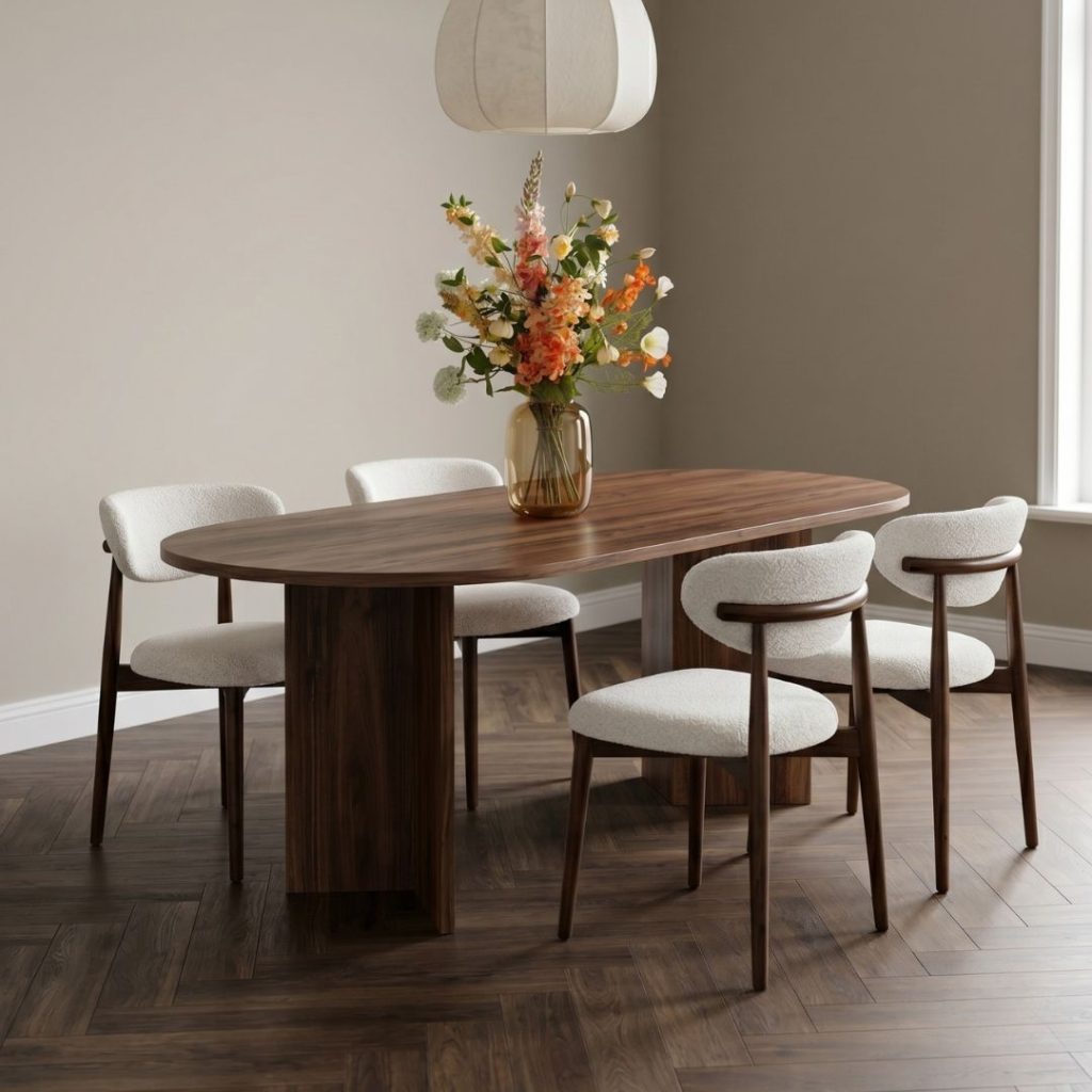 Eettafel Shiro in een warme walnoot kleur, alleen bij huus voor de laagste prijs