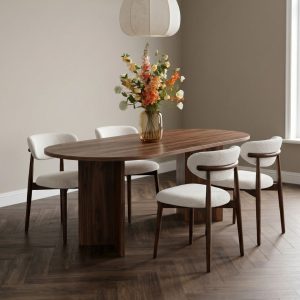 Eettafel Shiro in een warme walnoot kleur, alleen bij huus voor de laagste prijs