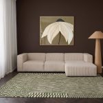Hoekbank Alfie in beige ribstof in een modern Japandi interieur