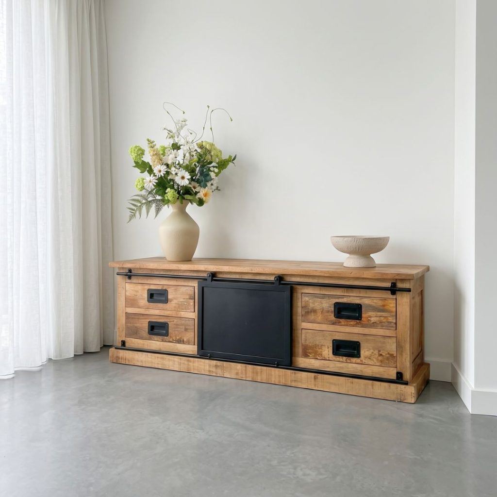 TV-meubel Lotte 155cm uit de HUUS collectie, gemaakt van mangohout en voor de allerbesteprijs!