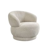 Draaifauteuil Alvito van LABEL51 in een naturel boucle stof