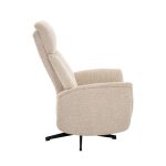 Detail Elektrische relaxfauteuil Aarhus van LABEL51 in een naturel boucle stof.