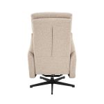 Detail Elektrische relaxfauteuil Aarhus van LABEL51 in een naturel boucle stof.