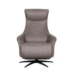 Elektrische fauteuil Lund van LABEL51 in een tijdloze microleder in een taupe kleur.