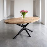 Robuuste eettafel iris van mangohout nu voor maar €500 met 6 eetkamerstoelen dali